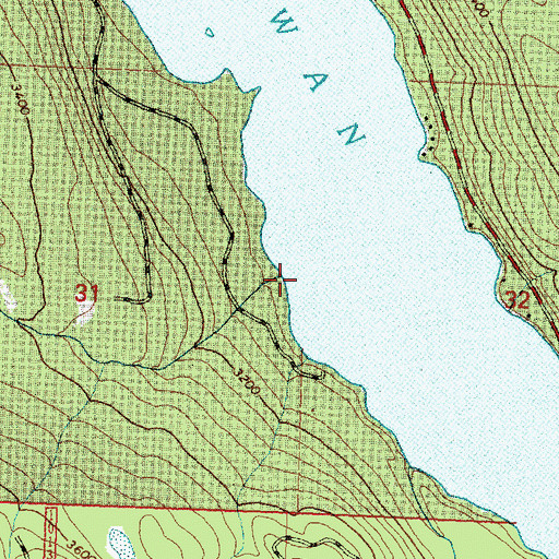 Topographic Map of Bug Creek, MT