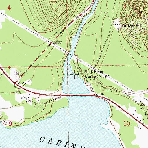 Topographic Map of Bull River Campground, MT