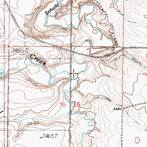 Topographic Map of Bullhead Creek, MT