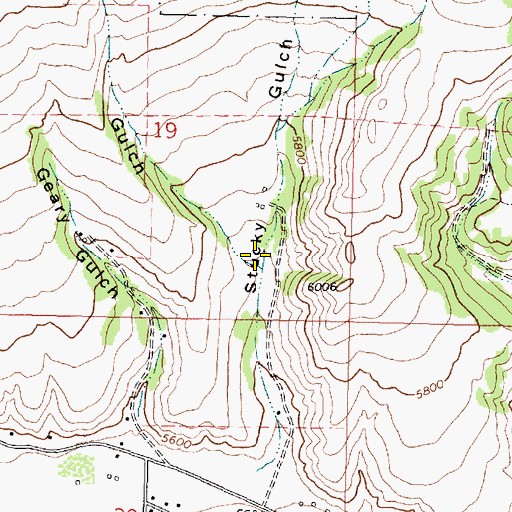 Topographic Map of Bund Gulch, MT