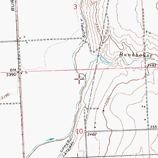 Topographic Map of Bunkhouse Creek, MT