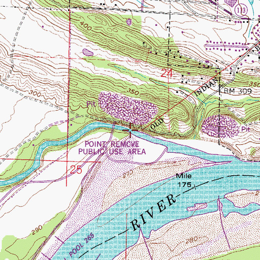 Topographic Map of Point Remove Creek, AR