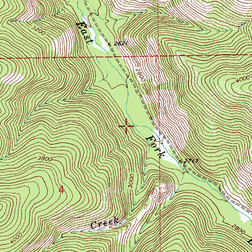 Topographic Map of Butte Creek, MT