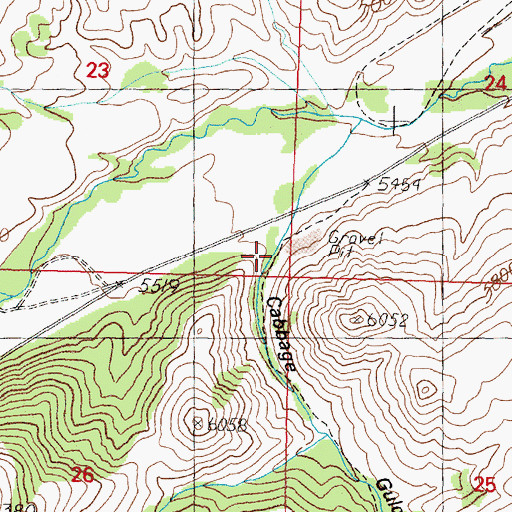 Topographic Map of Cabbage Gulch, MT