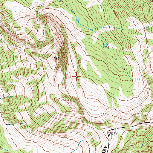 Topographic Map of Cabinet Mountains Wilderness, MT