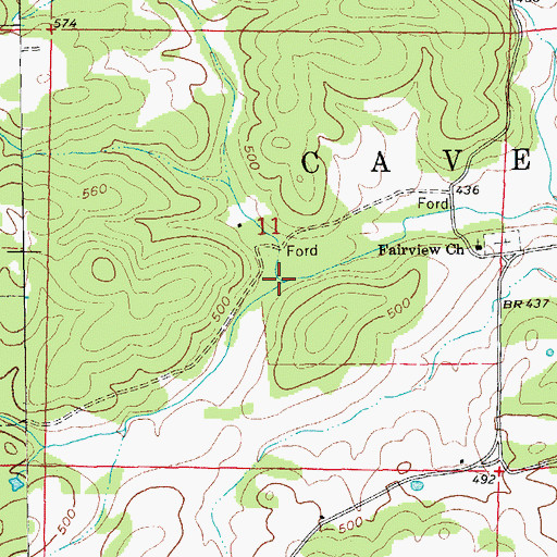 Topographic Map of Pools Chapel, AR