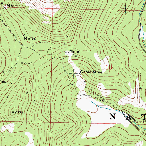 Topographic Map of Cable Mine, MT