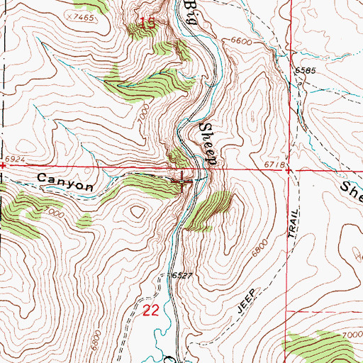 Topographic Map of Caboose Canyon, MT