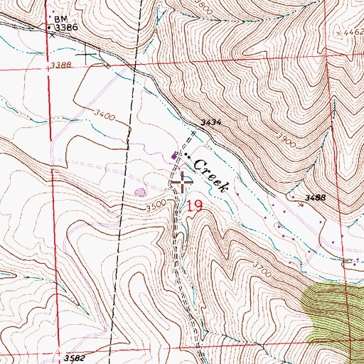 Topographic Map of Cahoot Canyon, MT