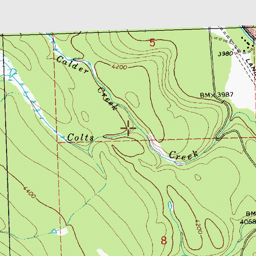 Topographic Map of Calder Creek, MT