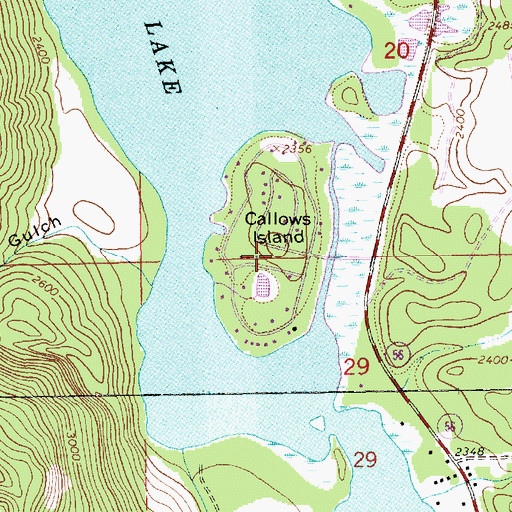 Topographic Map of Callows Island, MT