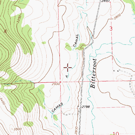 Topographic Map of Camas A Canal, MT