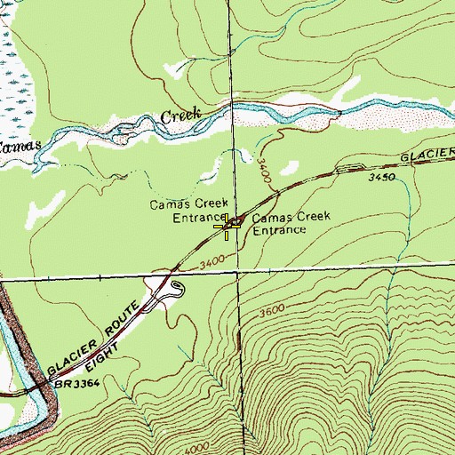 Topographic Map of Camas Creek Entrance, MT