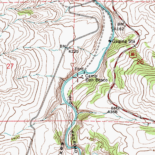 Topographic Map of Camp Don Bosco, MT