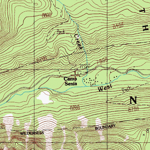 Topographic Map of Camp Senia, MT