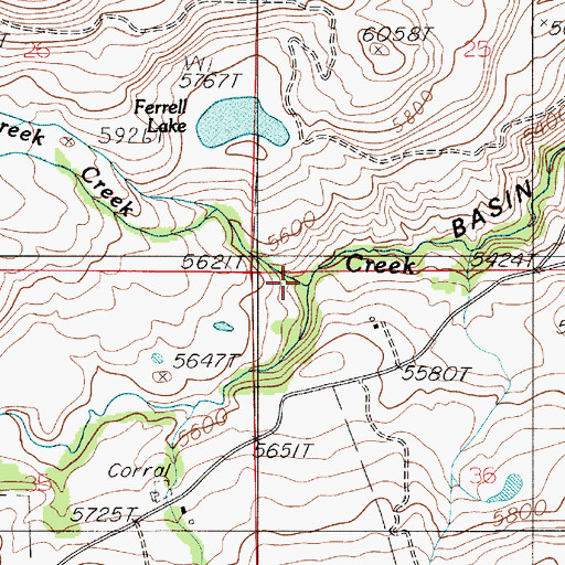Topographic Map of Canyon Creek, MT