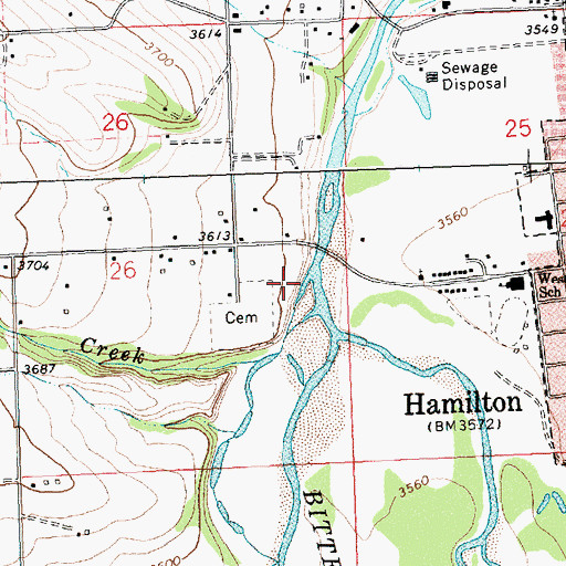 Topographic Map of Canyon Creek, MT