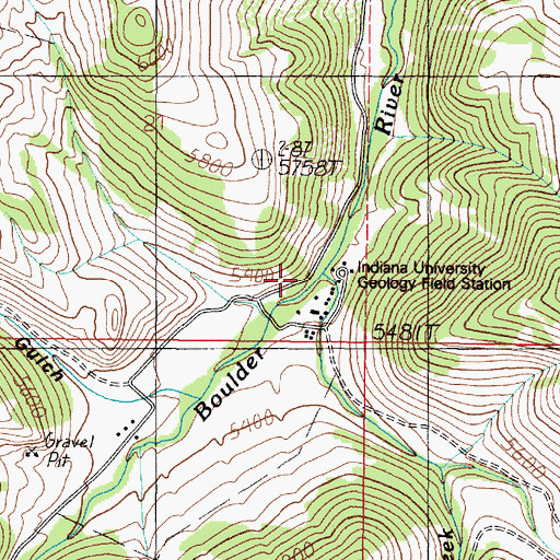 Topographic Map of Carmichael Creek, MT