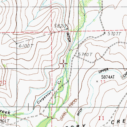 Topographic Map of Carpenter Creek, MT