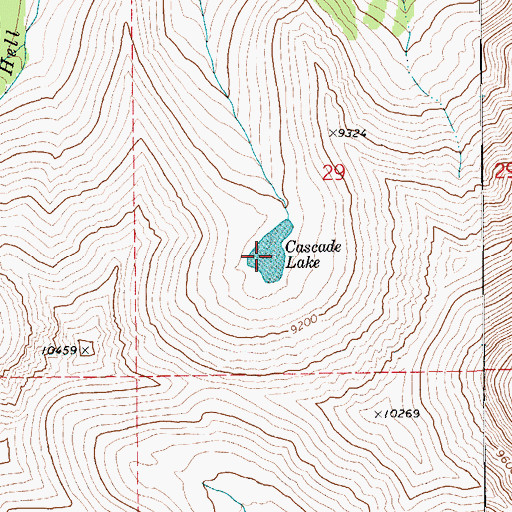 Topographic Map of Cascade Lake, MT