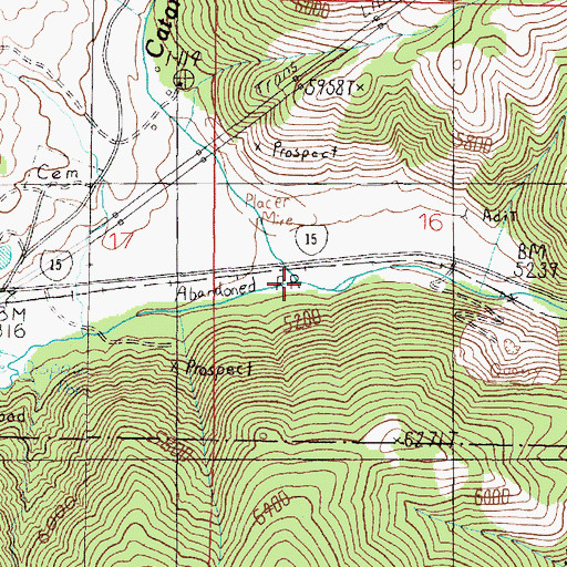 Topographic Map of Cataract Creek, MT
