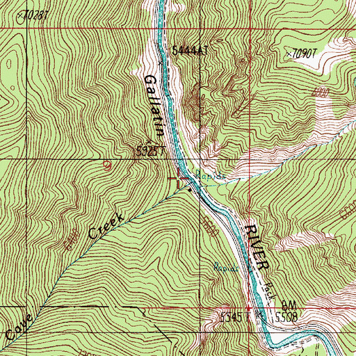 Topographic Map of Cave Creek, MT