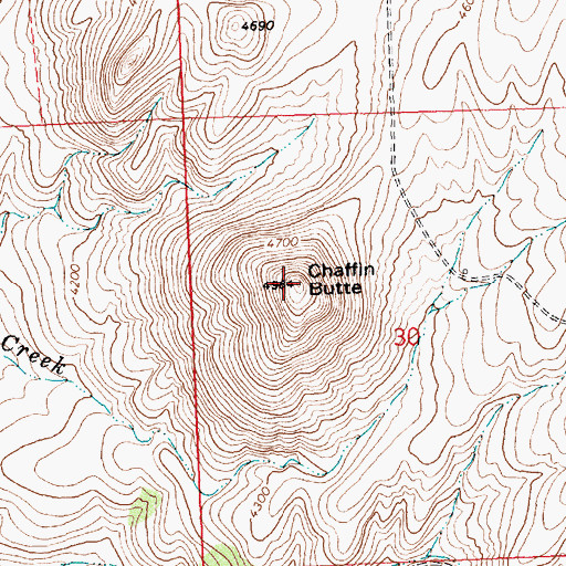 Topographic Map of Chaffin Butte, MT