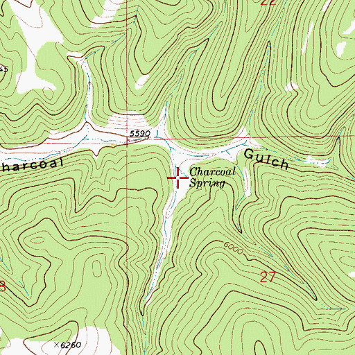 Topographic Map of Charcoal Spring, MT