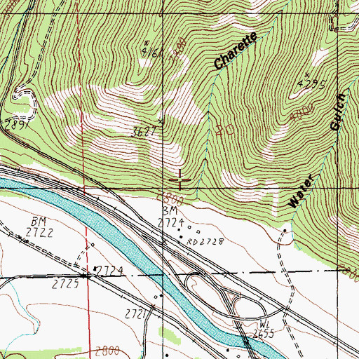 Topographic Map of Charette Gulch, MT