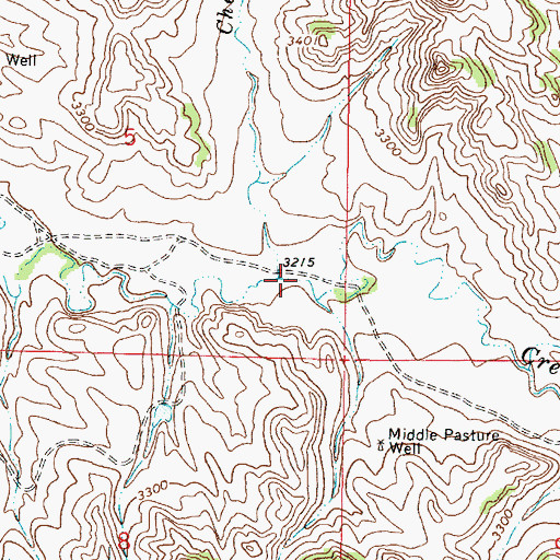 Topographic Map of Cherry Creek, MT