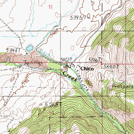 Topographic Map of Chico, MT