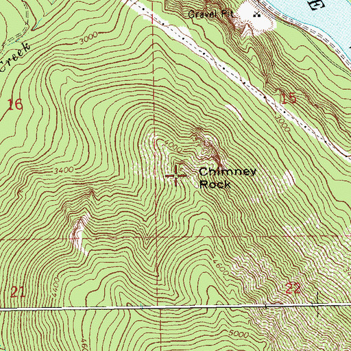Topographic Map of Chimney Rock, MT