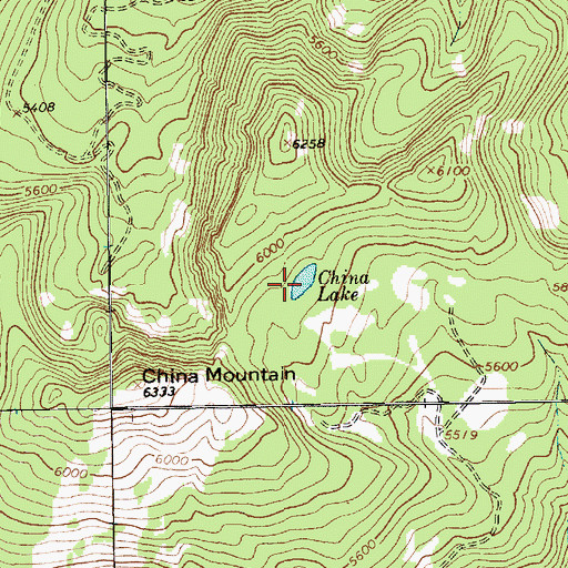 Topographic Map of China Lake, MT