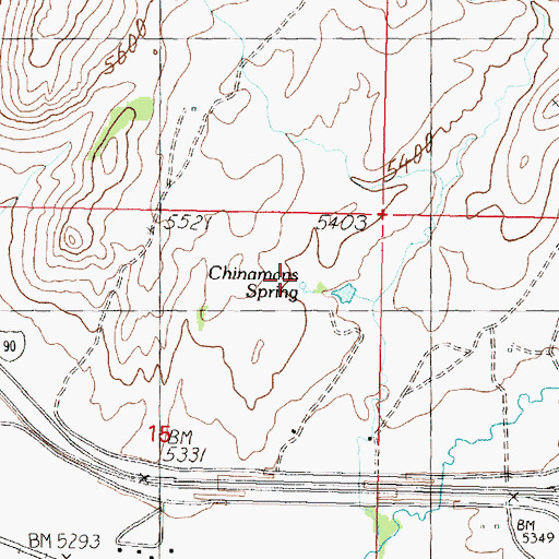 Topographic Map of Chinamans Spring, MT