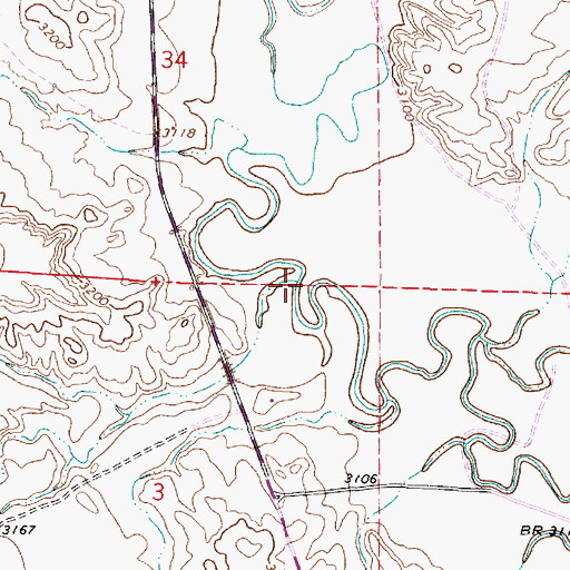 Topographic Map of Chromo Creek, MT