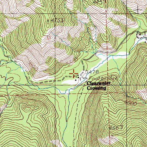Topographic Map of Clear Water Crossing Ranger Station, MT