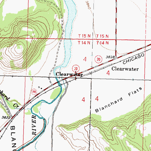 Topographic Map of Clearwater, MT