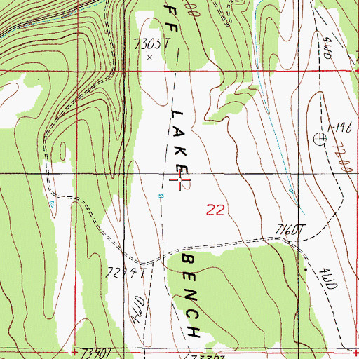 Topographic Map of Cliff Lake Bench, MT