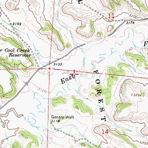 Topographic Map of Coal Creek, MT