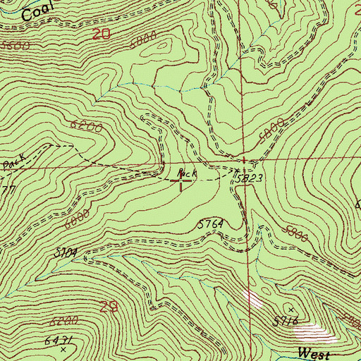 Topographic Map of Coal Ridge Trail, MT