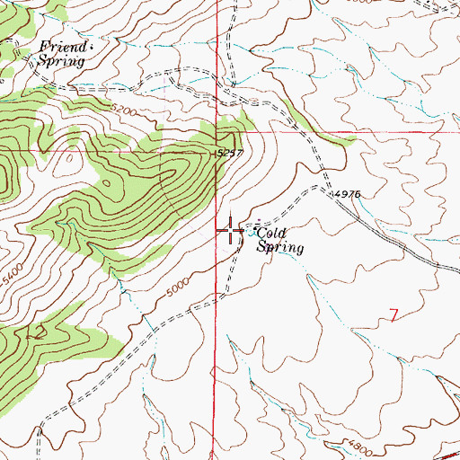 Topographic Map of Cold Spring, MT