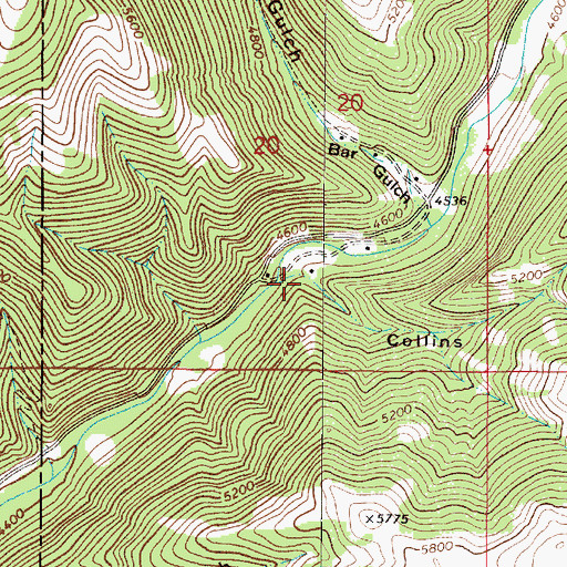 Topographic Map of Collins Gulch, MT