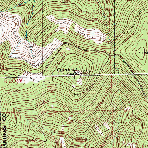Topographic Map of Combest Peak, MT