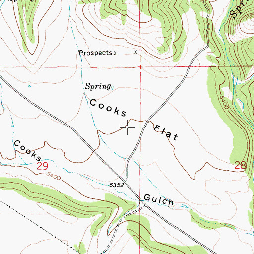 Topographic Map of Cooks Flat, MT