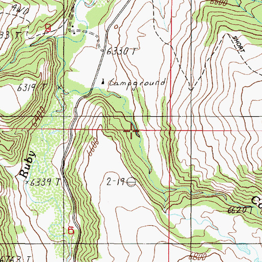 Topographic Map of Cottonwood Camp, MT