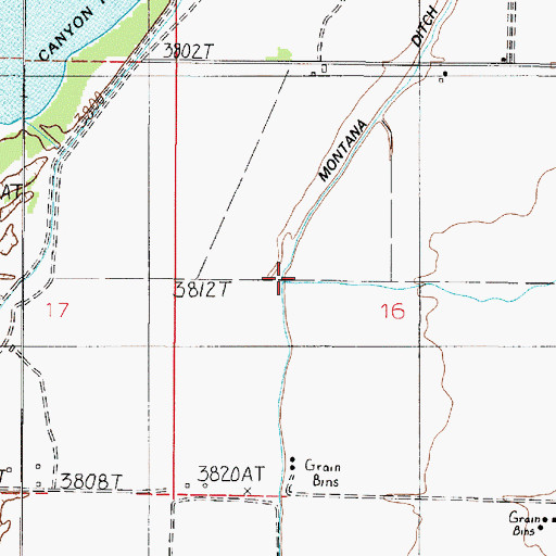 Topographic Map of Cottonwood Creek, MT