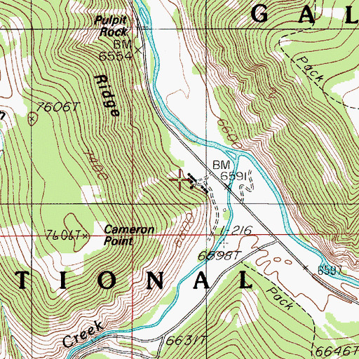 Topographic Map of Covered Wagon Ranch, MT
