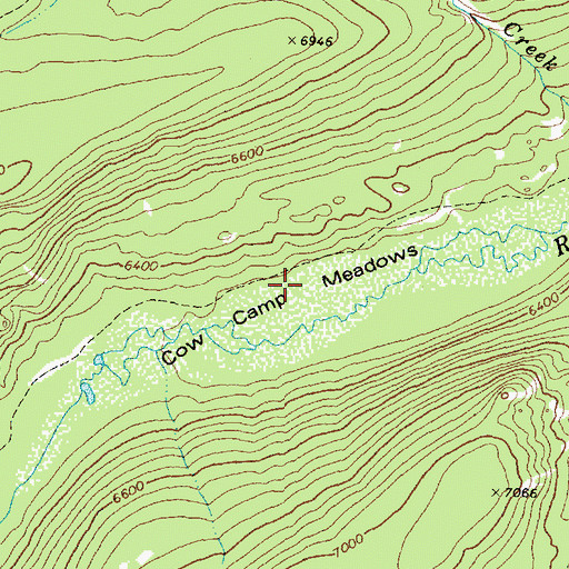Topographic Map of Cow Camp Meadows, MT