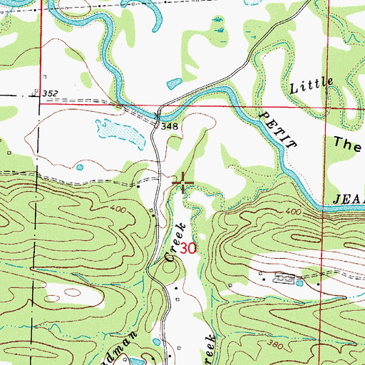 Topographic Map of Riley Creek, AR