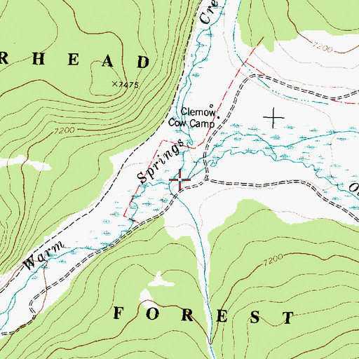 Topographic Map of Cox Creek, MT